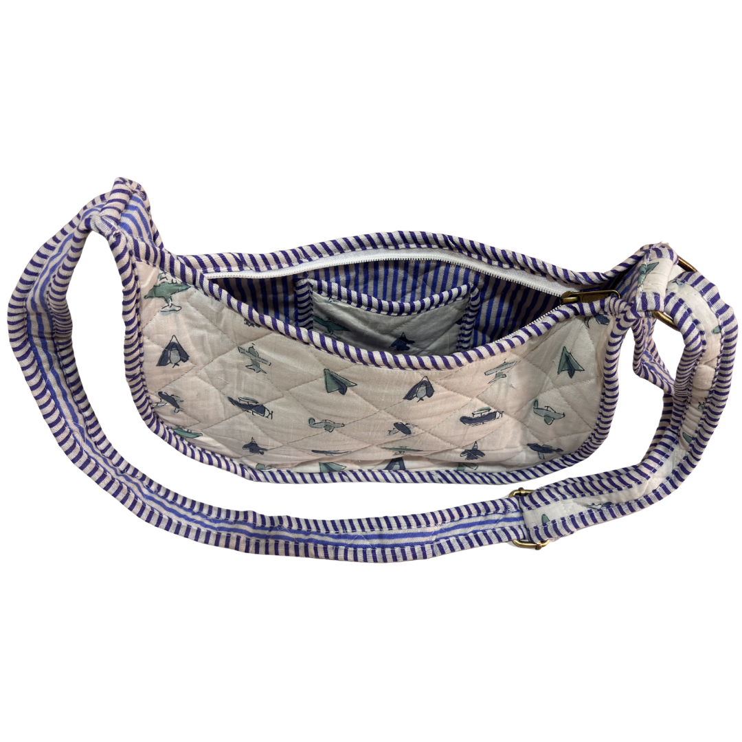 Quilted Cotton Moon Sling Bag for Women | Handcrafted Moon Crossbody Bag for Daily & Casual Wear | The House of RajPadmini
