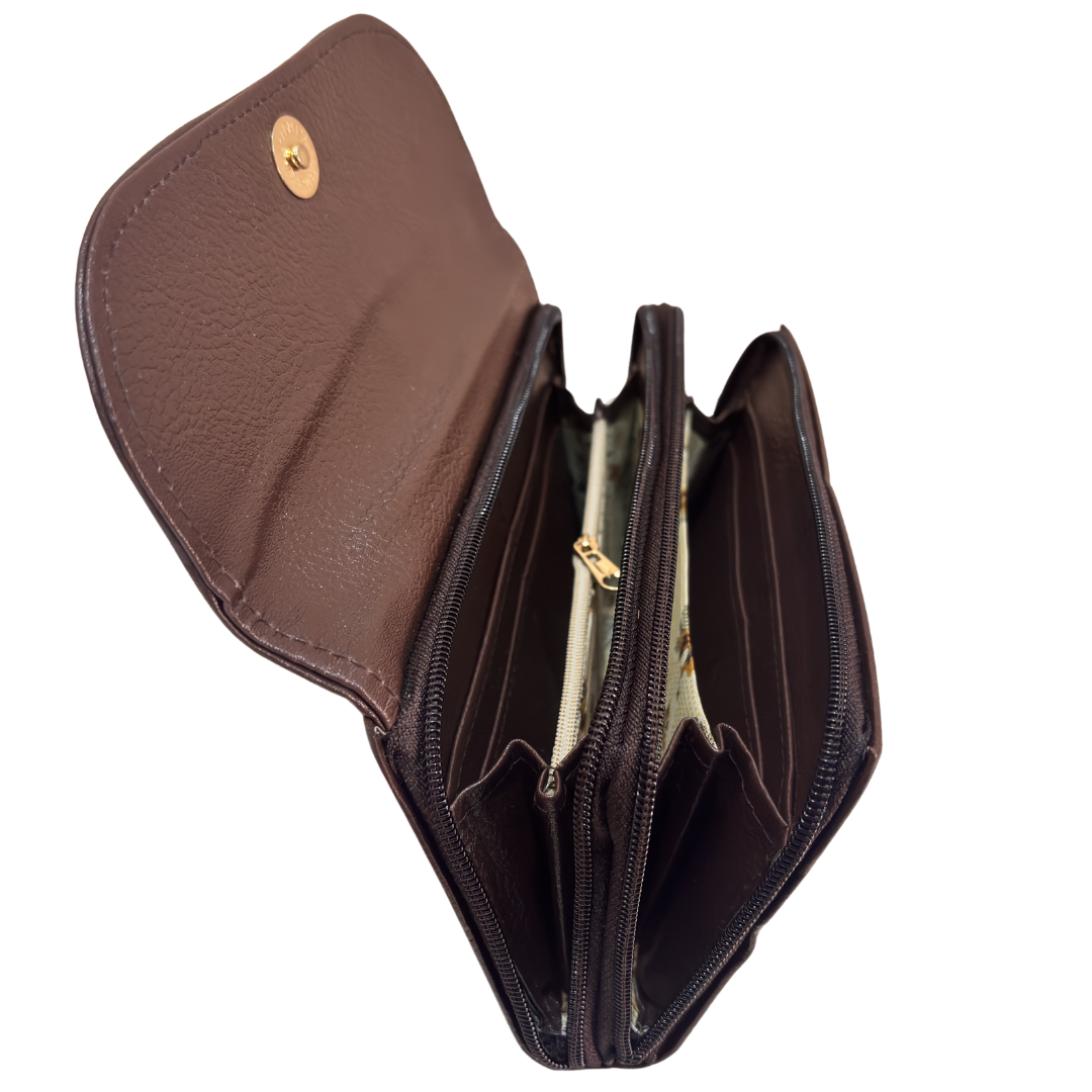 The Hamsafar Edition:- Women's Ethnic Jute Fabric Wallet with Double Partition