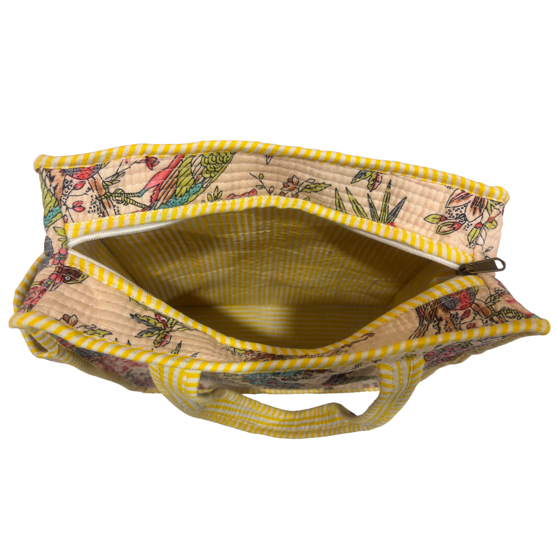 RajPadmini Handcrafted Quilted Cotton Ghar Se Mandir Edition - Tiffin & Pooja Carrier Collection