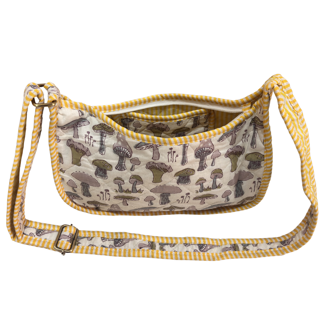 Quilted Cotton Moon Sling Bag for Women | Handcrafted Moon Crossbody Bag for Daily & Casual Wear | The House of RajPadmini