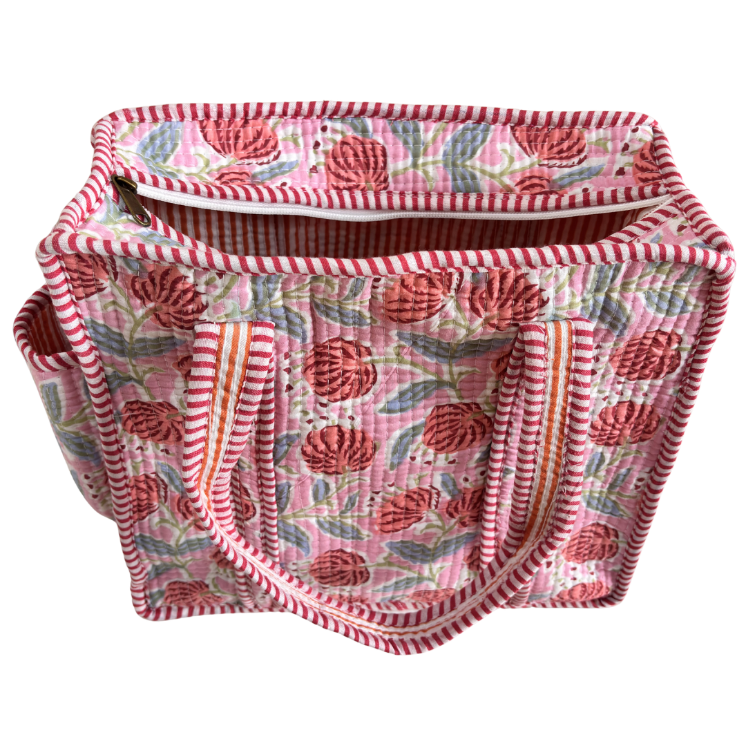 RajPadmini Handcrafted Quilted Cotton Ghar Se Mandir Edition - Tiffin & Pooja Carrier Collection