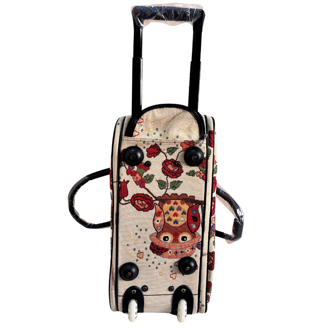 The House of RajPadmini Road Warrior Edition:- Waterproof Elephant Print Wheeled Travel Duffle Trolley Bag