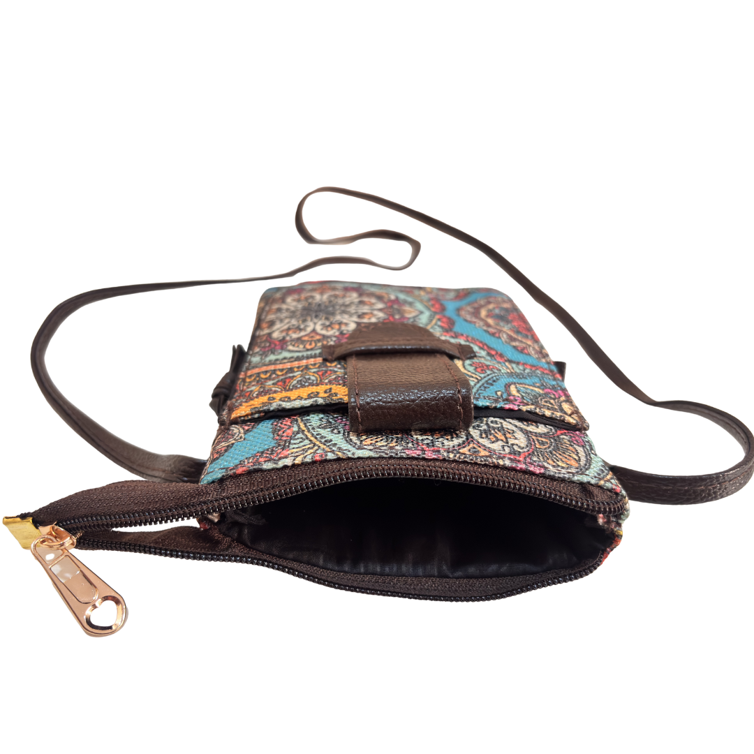 Mobile Sling Bag for Women | Printed Crossbody Phone Bag for Travel & Daily Use | The House of RajPadmini