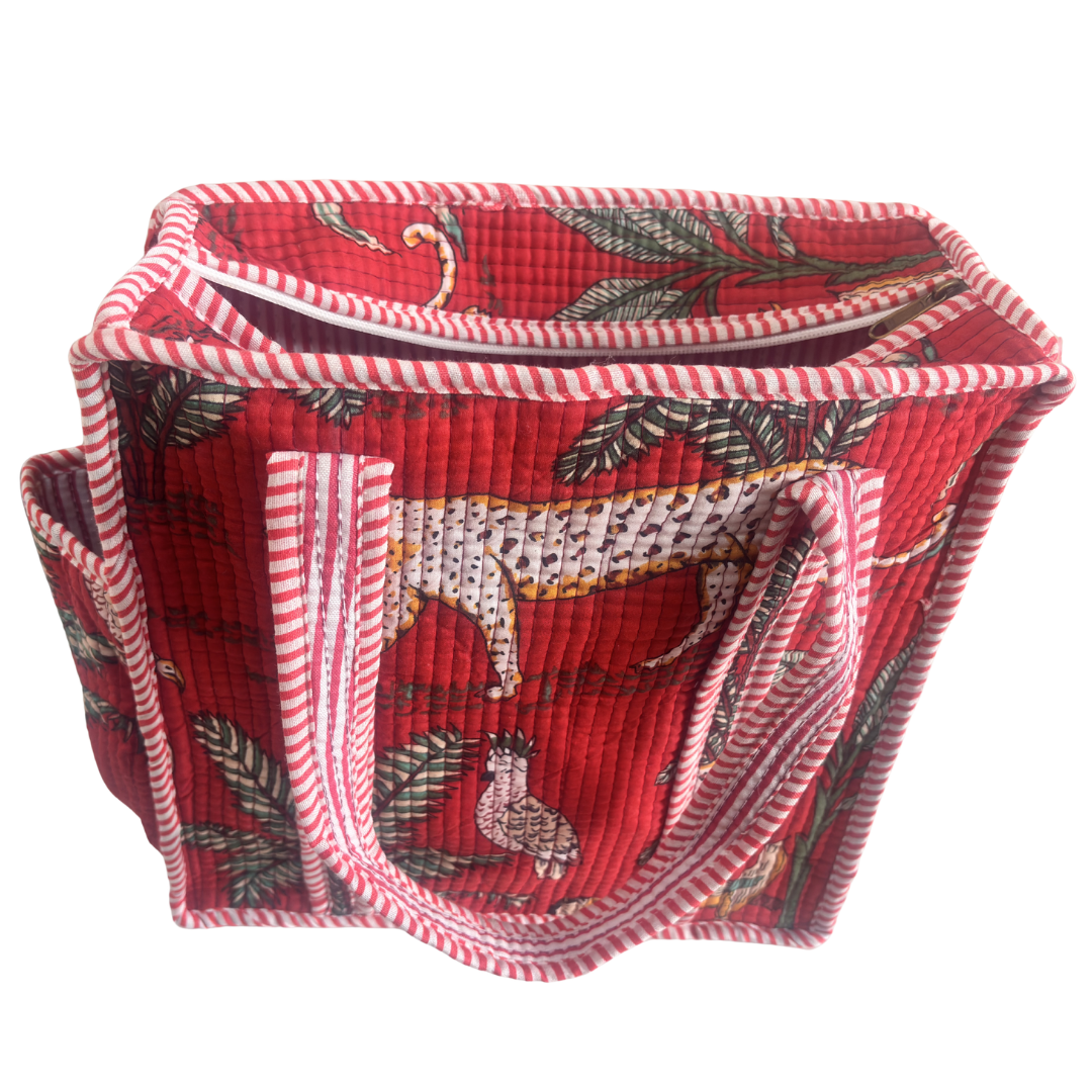 RajPadmini Handcrafted Quilted Cotton Ghar Se Mandir Edition - Tiffin & Pooja Carrier Collection