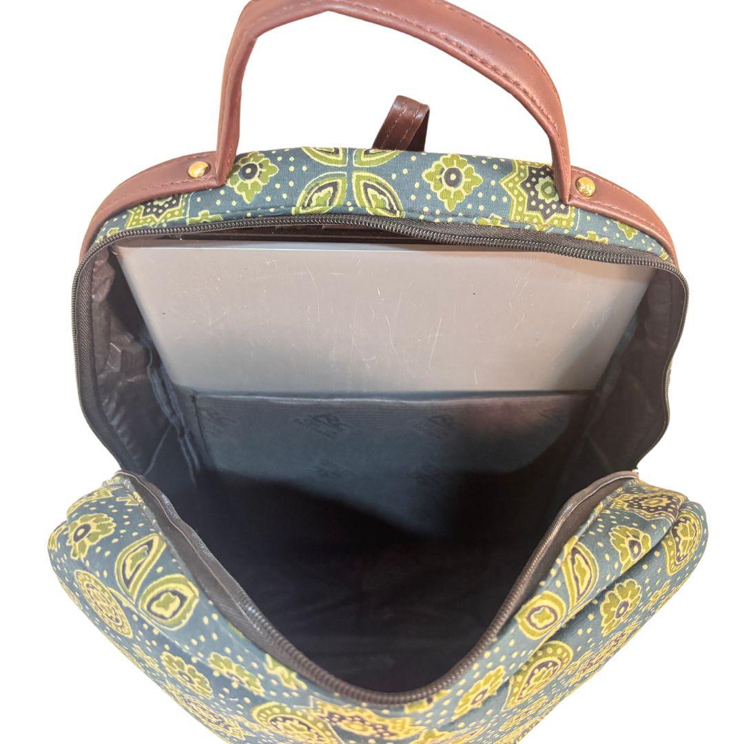 Ghummakad Edition :- Premium Ethnic Patterned Bagru Print Backpack