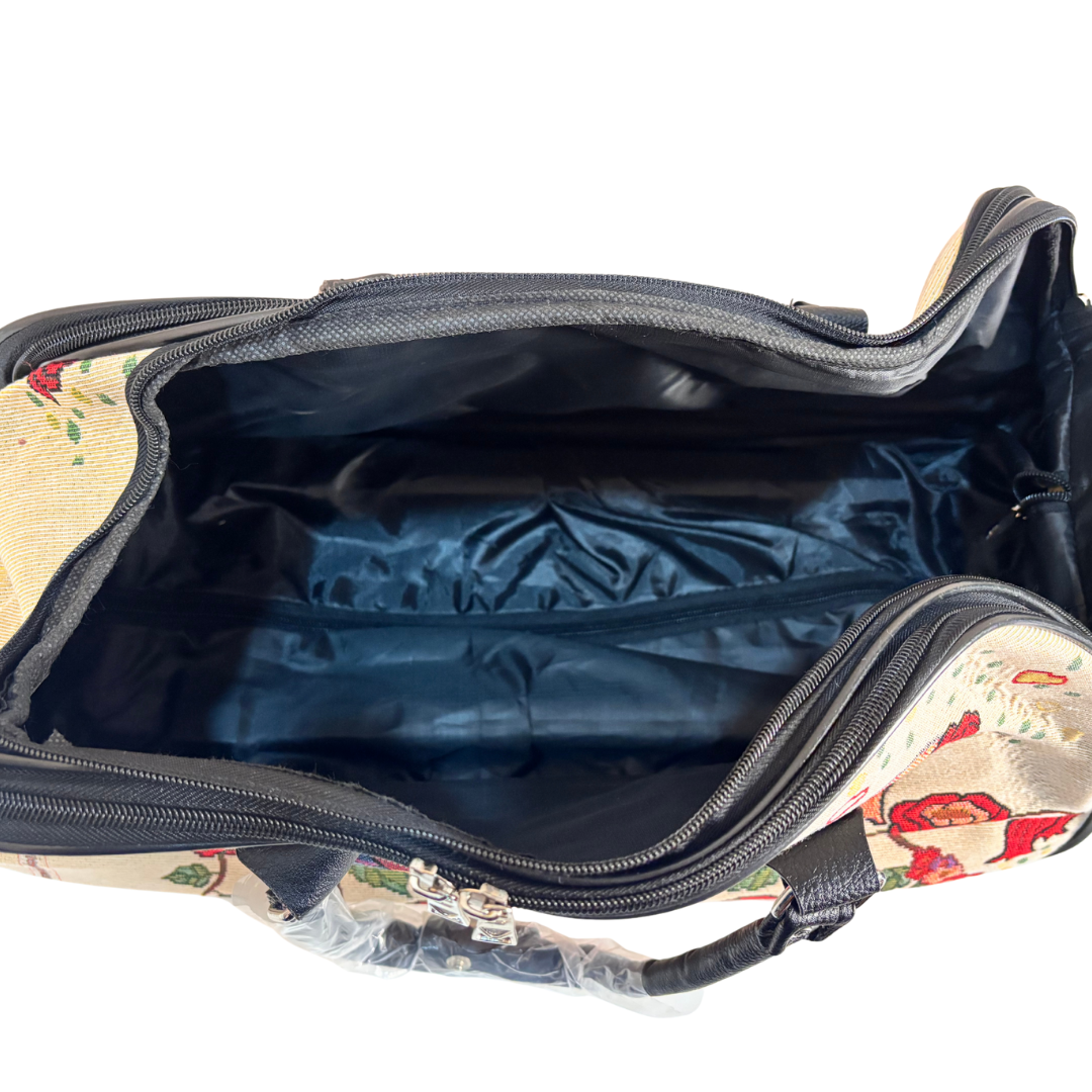 The House of RajPadmini Road Warrior Edition:- Waterproof Elephant Print Wheeled Travel Duffle Trolley Bag