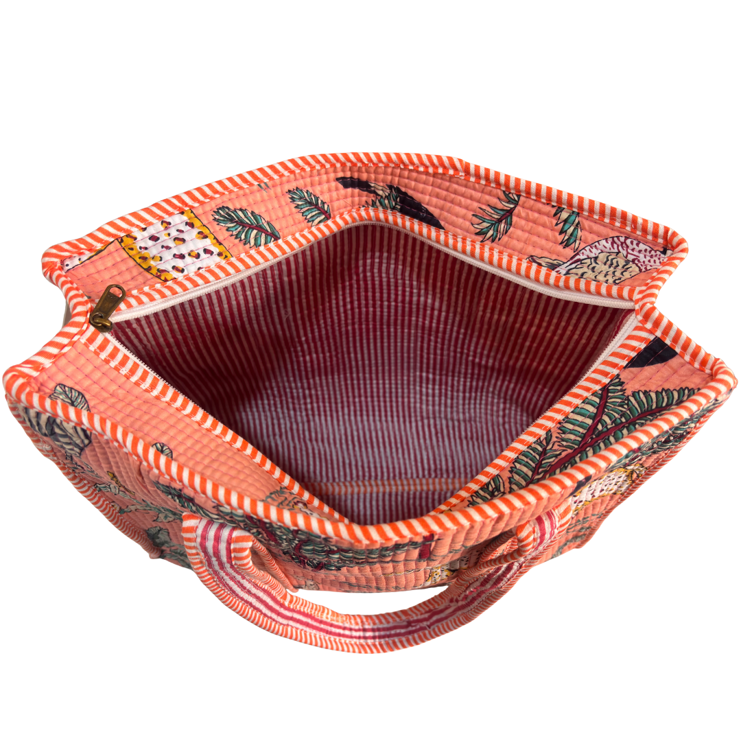 RajPadmini 4-in-1 Super Mom's Edition COMBO : Premium Quilted Tote Bag + 3 Waterproof Pouches = Your Complete Organization Solution!