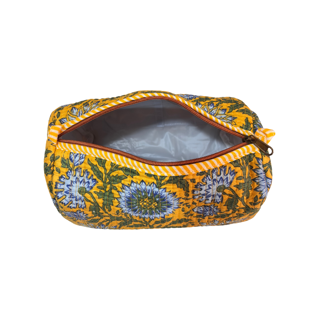 The Alfred Edition Travel Accessory:- Premium Handcrafted Waterproof Quilted Cotton Beauty/Travel Organizer Bag for Men & Women