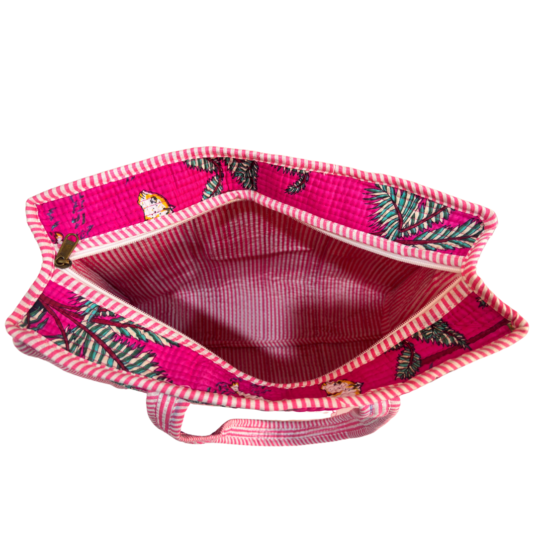 RajPadmini 4-in-1 Super Mom's Edition COMBO : Premium Quilted Tote Bag + 3 Waterproof Pouches = Your Complete Organization Solution!