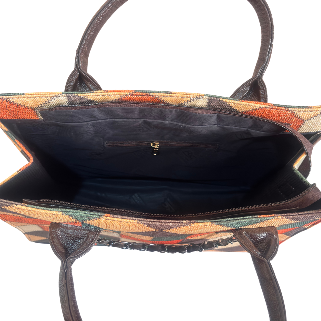 The House of RajPadmini Printed Tote Bag Set with Complementary Pouch