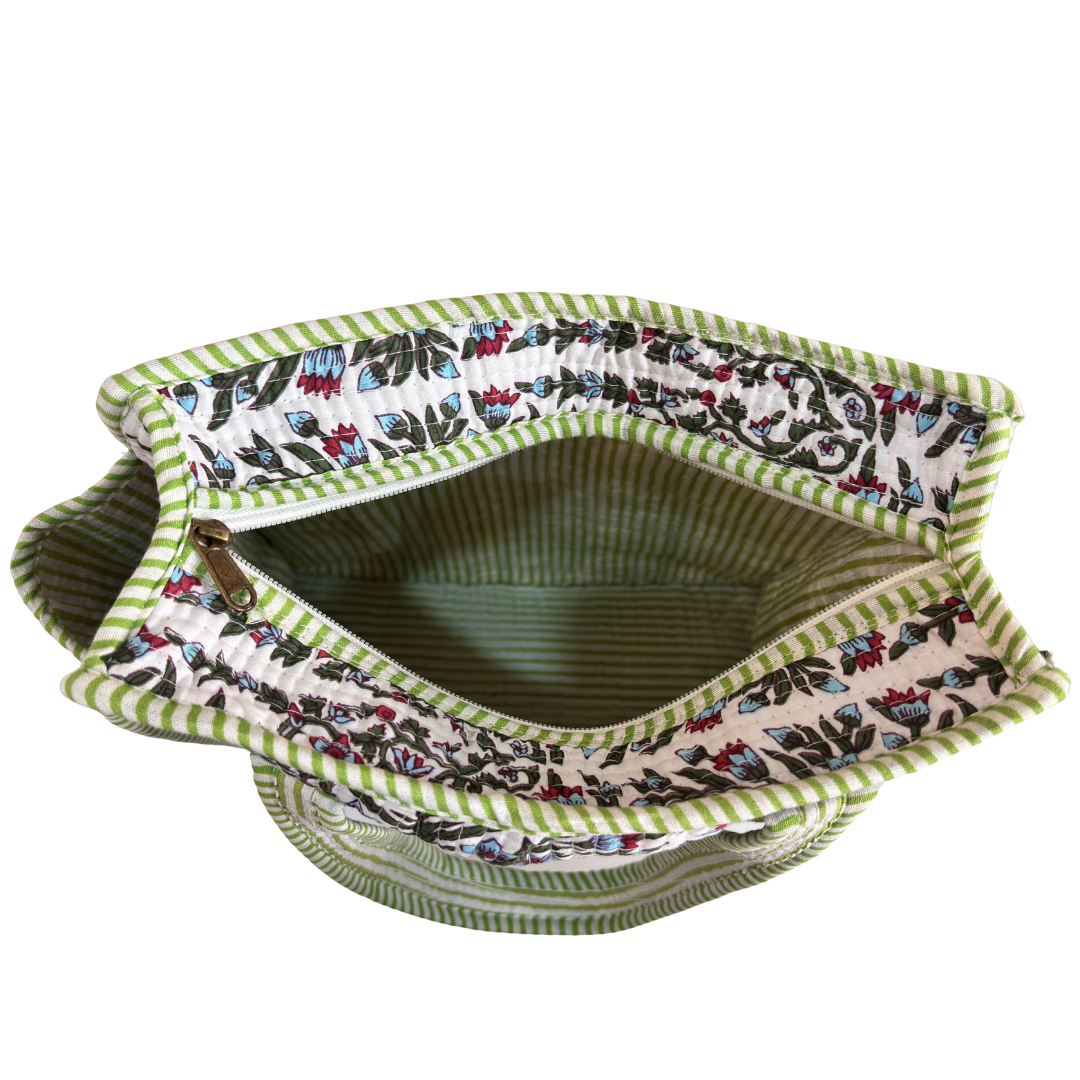 RajPadmini Handcrafted Quilted Cotton Ghar Se Mandir Edition - Tiffin & Pooja Carrier Collection