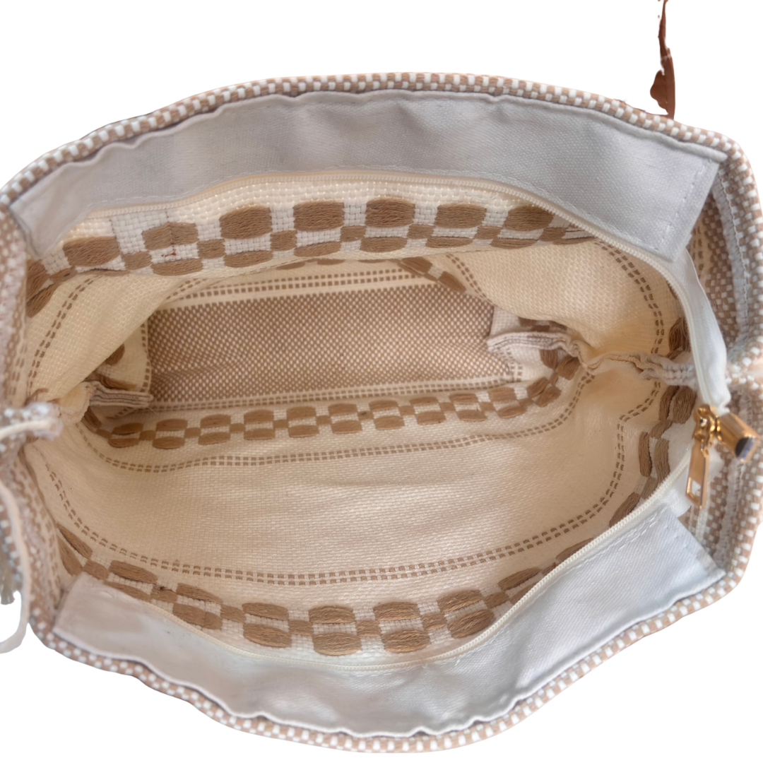 The House of RajPadmini Macrame Tote Bag with Fringe Detail