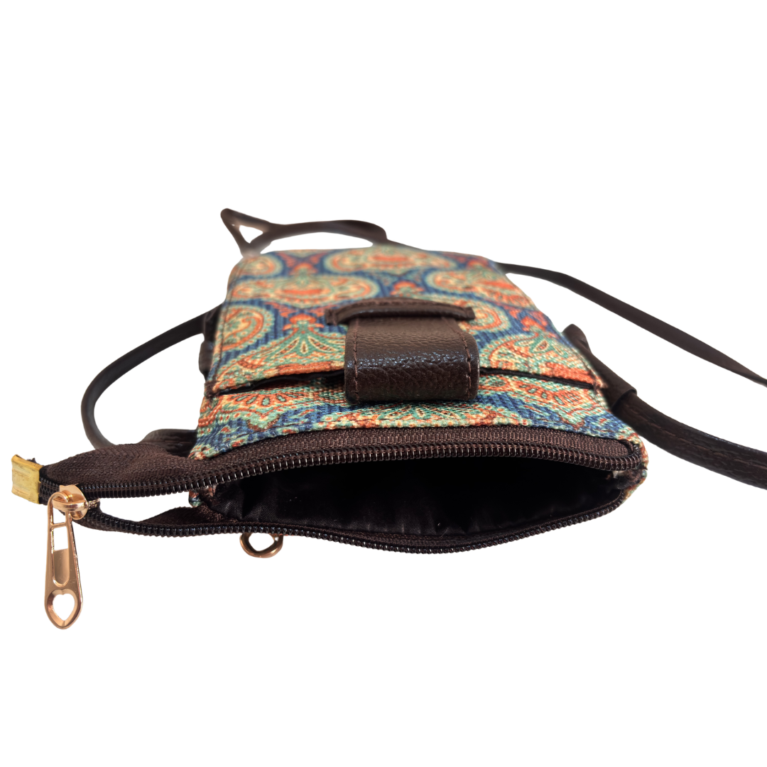 Mobile Sling Bag for Women | Printed Crossbody Phone Bag for Travel & Daily Use | The House of RajPadmini