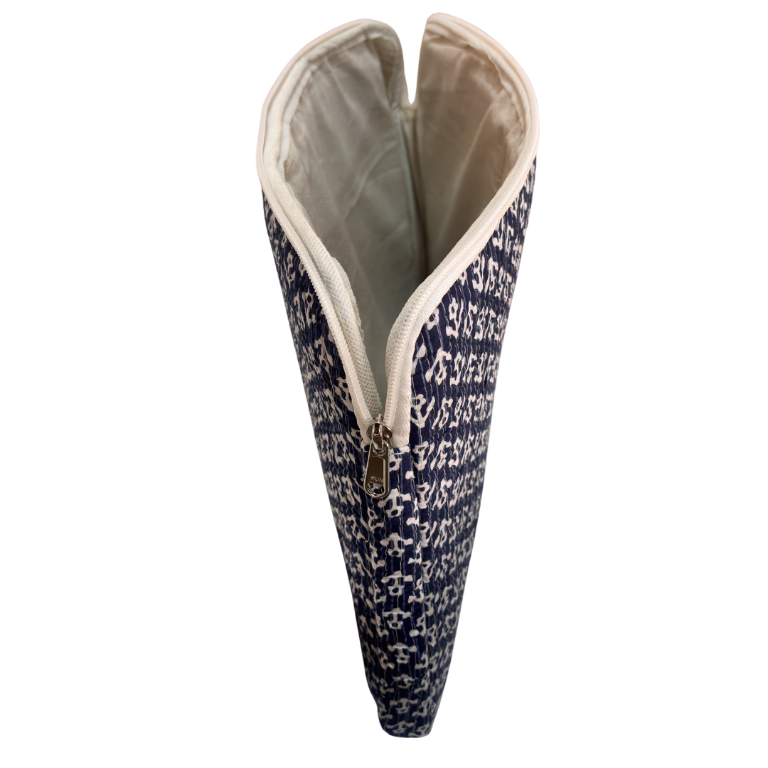 Indigo Blue quilted cotton fabric close-up — 250 GSM weave detail by The House of RajPadmini