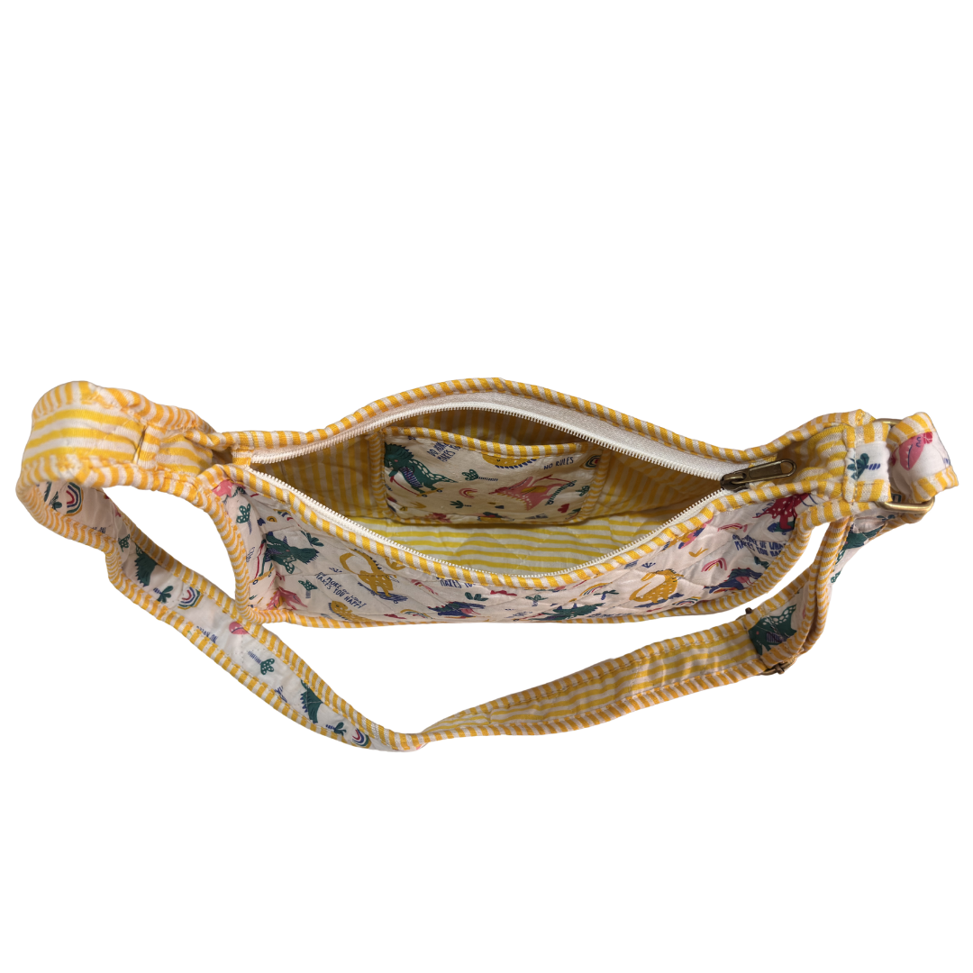 Quilted Cotton Moon Sling Bag for Women | Handcrafted Moon Crossbody Bag for Daily & Casual Wear | The House of RajPadmini
