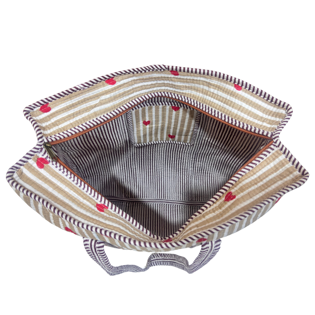 The Bazaar Bhoot Edition:- Premium Cotton Quilted Shopping Tote Bag