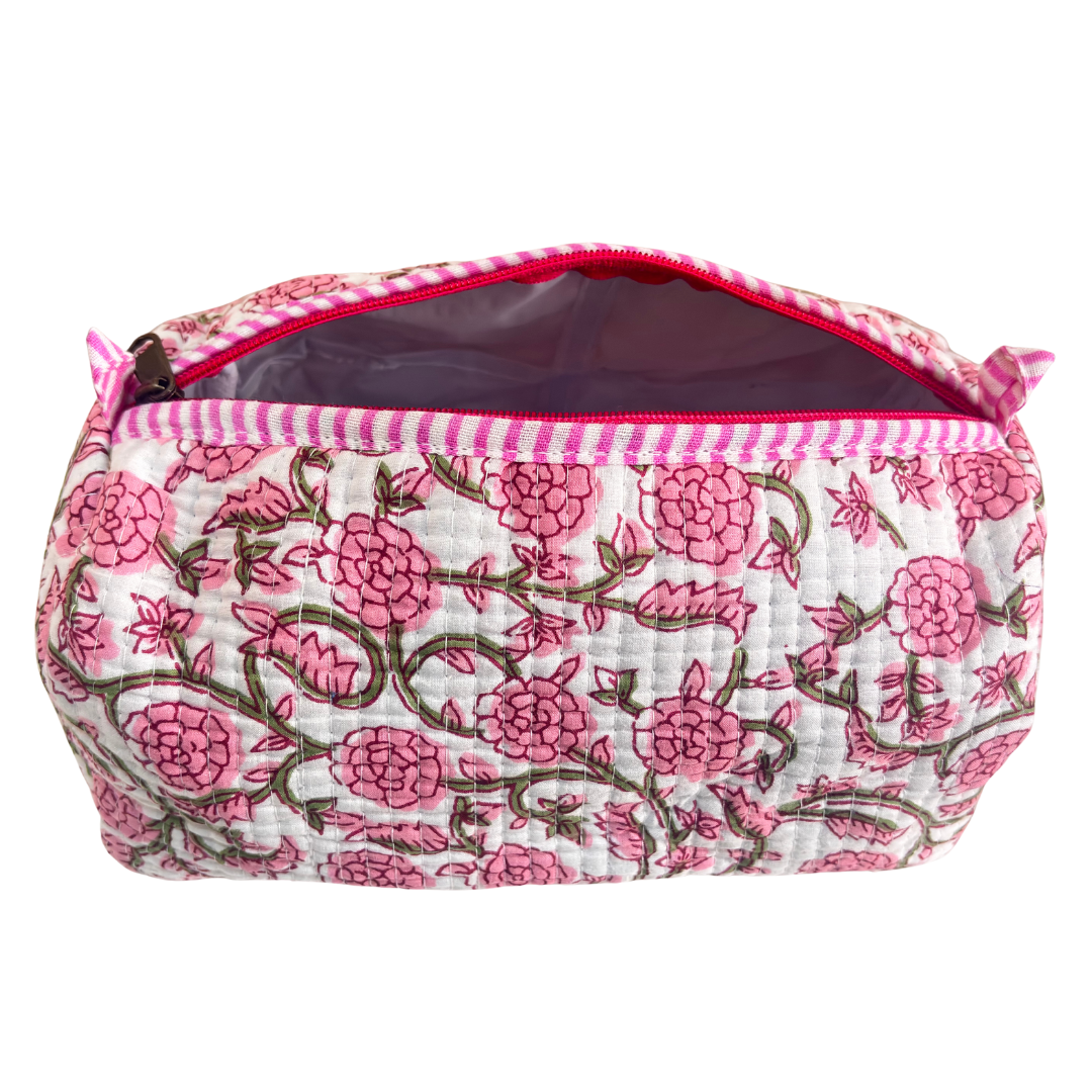 The Alfred Edition Travel Accessory:- Premium Handcrafted Waterproof Quilted Cotton Beauty/Travel Organizer Bag for Men & Women