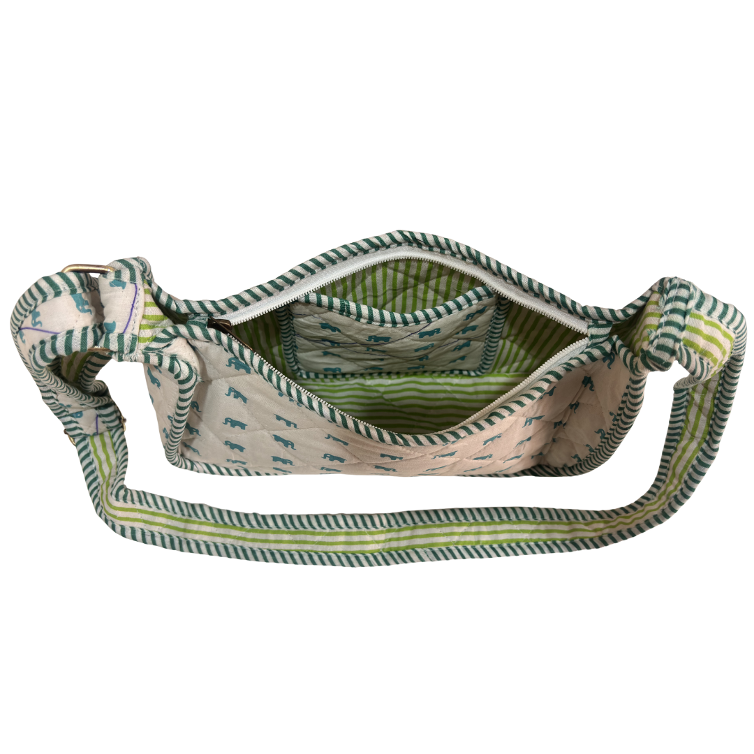 Quilted Cotton Moon Sling Bag for Women | Handcrafted Moon Crossbody Bag for Daily & Casual Wear | The House of RajPadmini