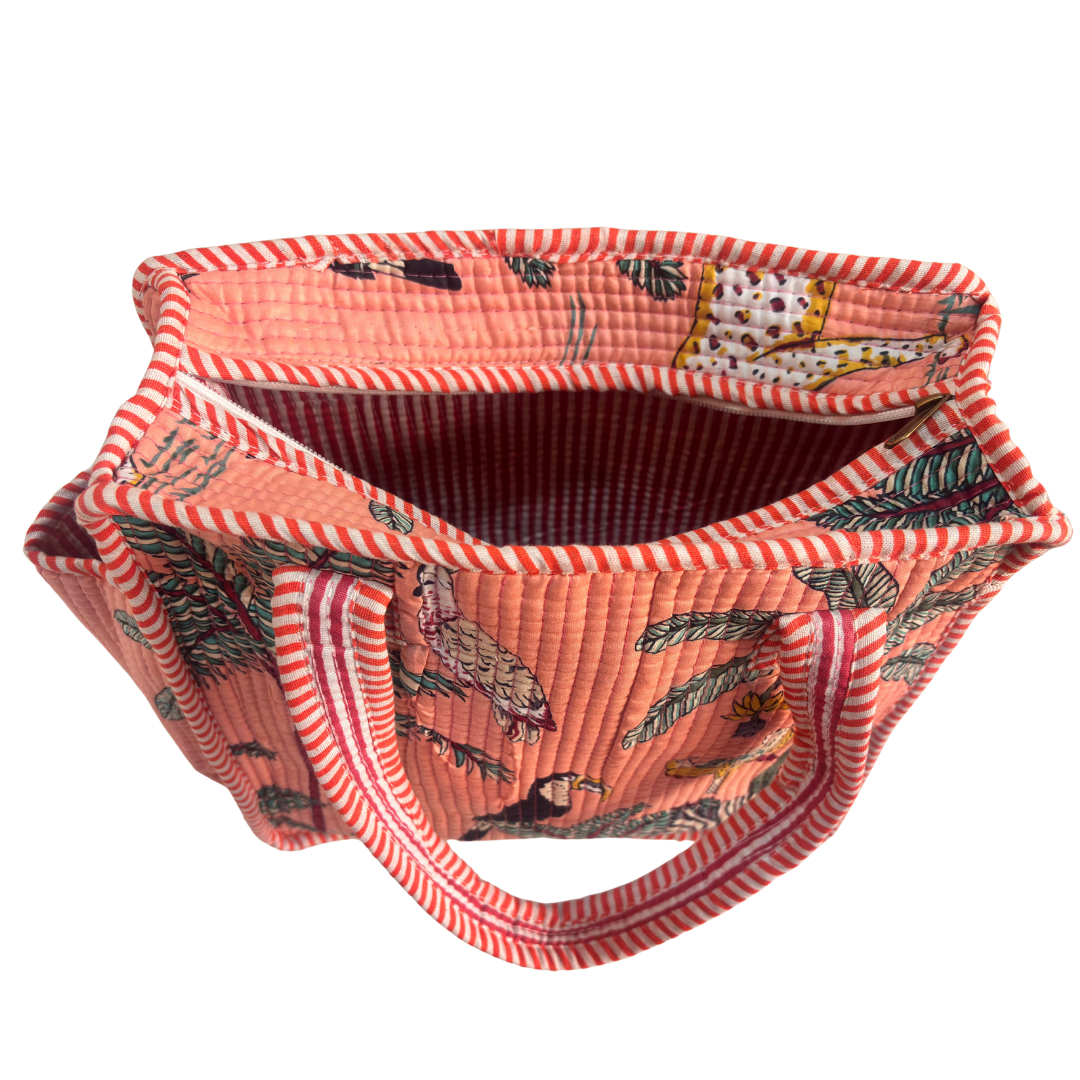 RajPadmini Handcrafted Quilted Cotton Ghar Se Mandir Edition - Tiffin & Pooja Carrier Collection