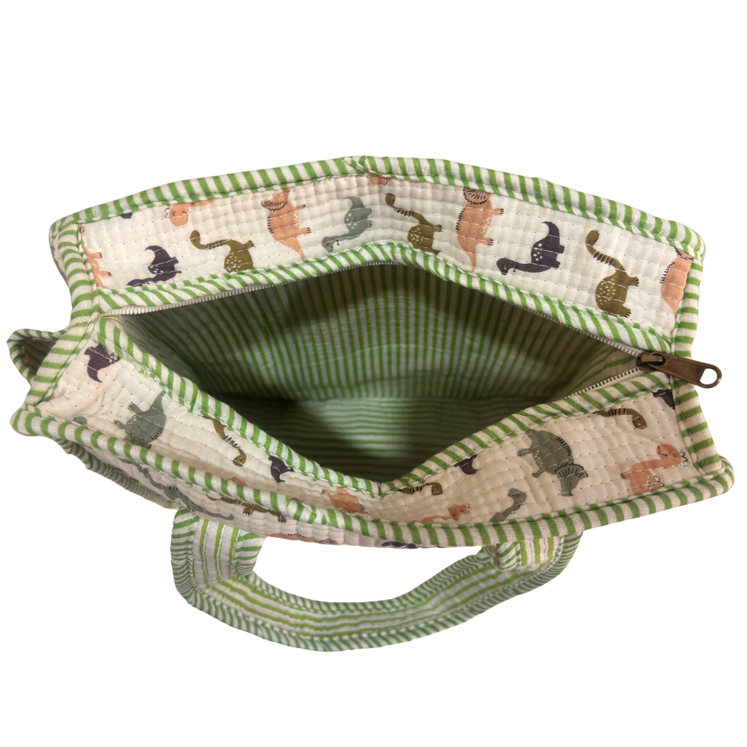 RajPadmini Handcrafted Quilted Cotton Ghar Se Mandir Edition - Tiffin & Pooja Carrier Collection