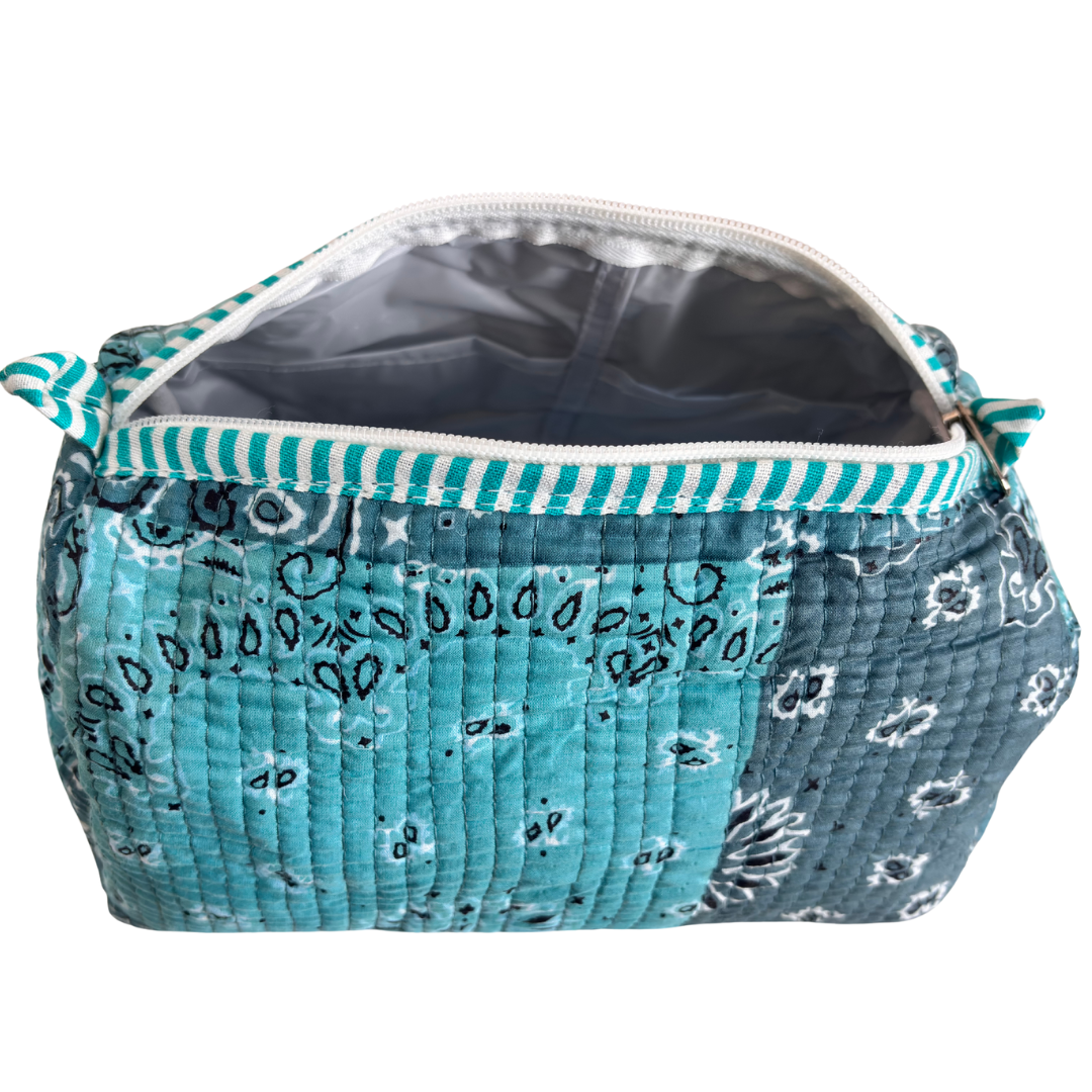 4-in-1 Festive Gifting COMBO : Premium Quilted Tote Bag + 3 Waterproof Pouches = Your Complete Organization Solution!