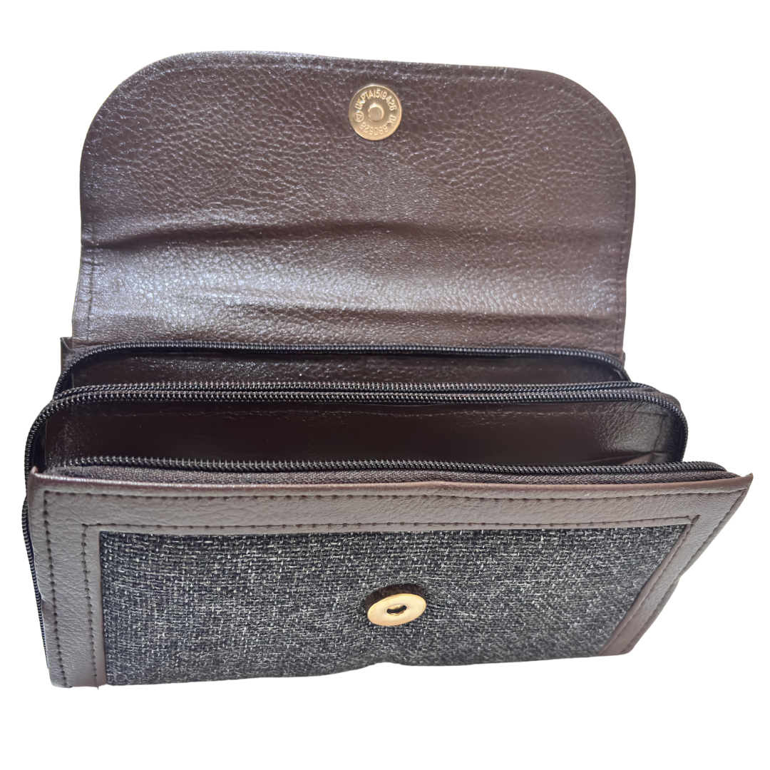 The Hamsafar Edition:- Women's Ethnic Jute Fabric Wallet with Double Partition