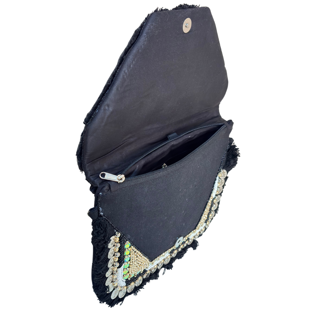 Boho Chic Cotton Crossbody Clutch and Convertible Sling