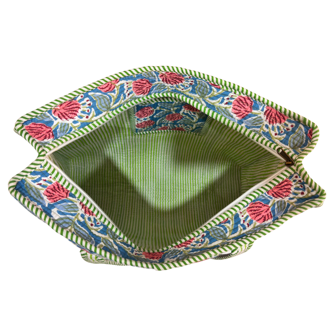 Quilted Cotton Shopping Tote Bag – Block Print, Handcrafted | The House of RajPadmini