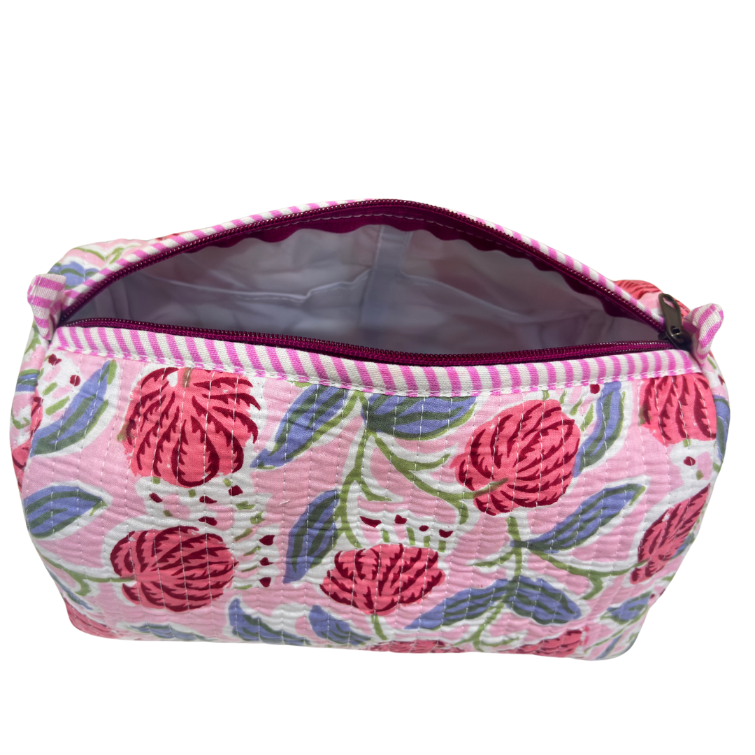 The Alfred Edition Travel Accessory:- Premium Handcrafted Waterproof Quilted Cotton Beauty/Travel Organizer Bag for Men & Women