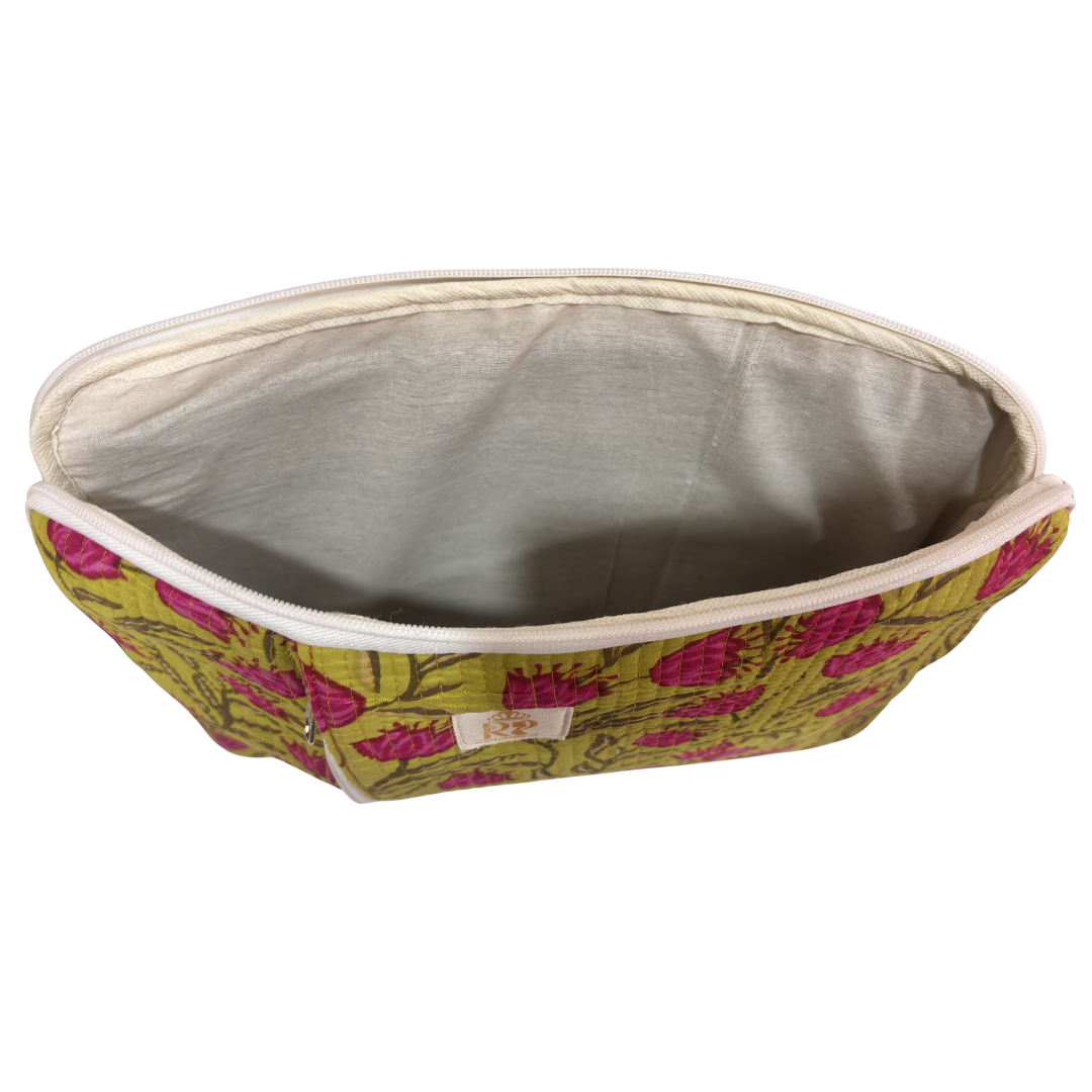 Quilted Cotton Laptop Sleeve with External Pocket — Handcrafted 14-inch Sleeve | The House of RajPadmini