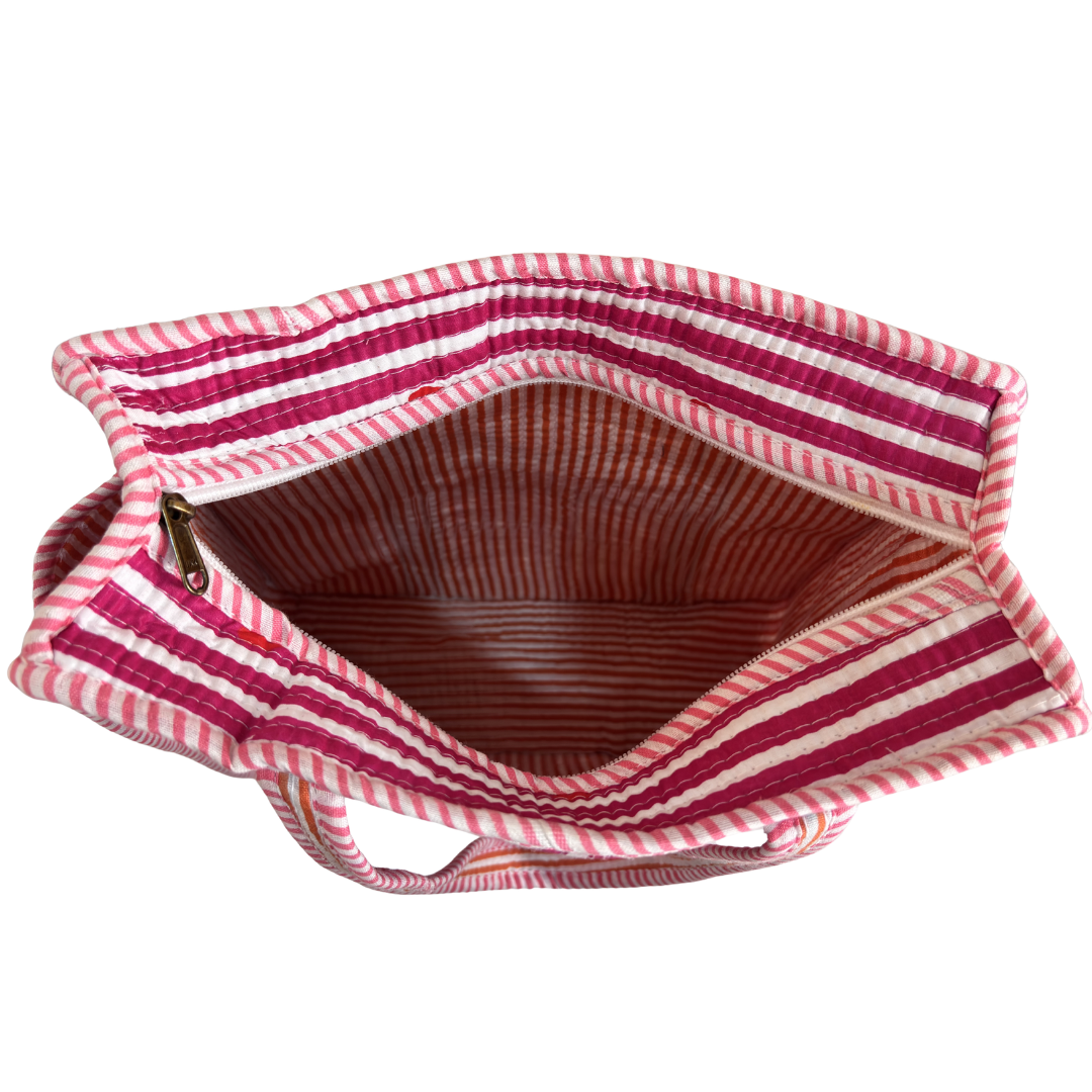 RajPadmini Handcrafted Quilted Cotton Ghar Se Mandir Edition - Tiffin & Pooja Carrier Collection