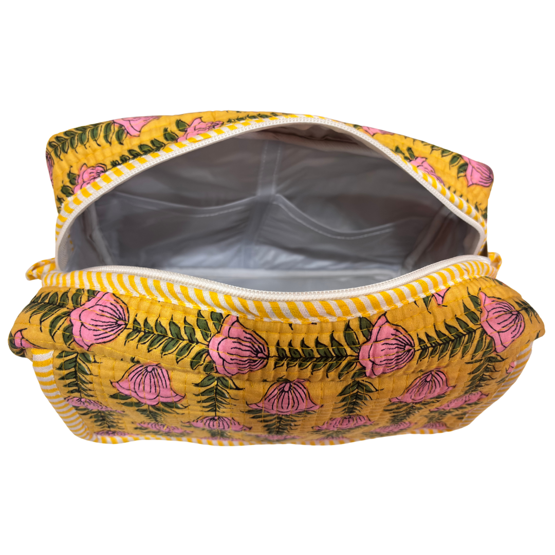 RajPadmini handcrafted makeup pouch — lifestyle view, ideal for travel and everyday use