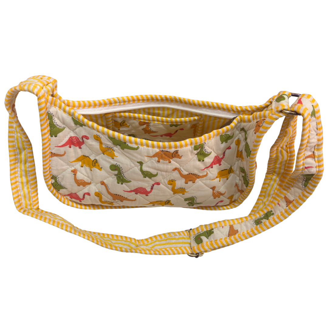Quilted Cotton Moon Sling Bag for Women | Handcrafted Moon Crossbody Bag for Daily & Casual Wear | The House of RajPadmini