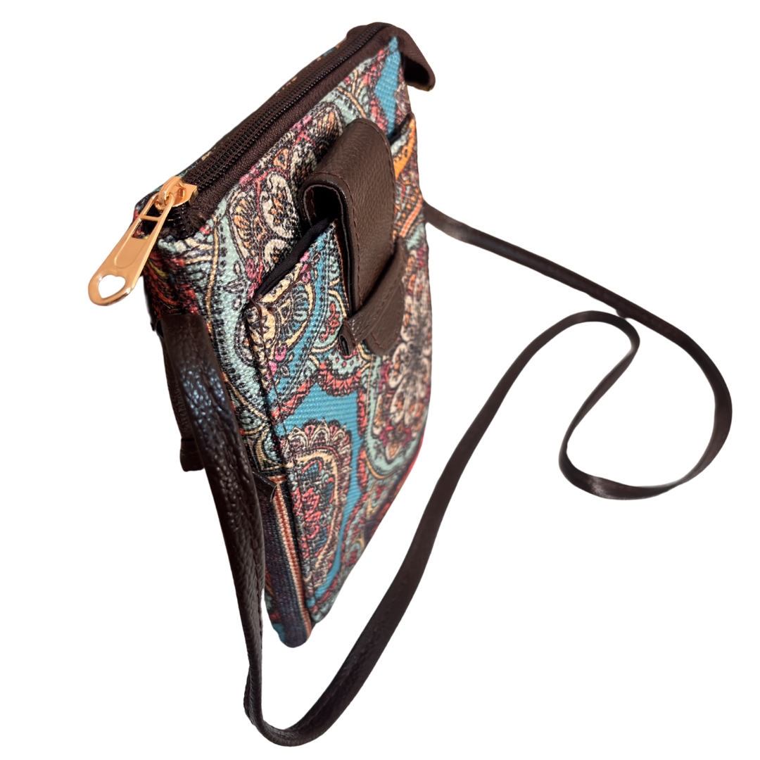 Mobile Sling Bag for Women | Printed Crossbody Phone Bag for Travel & Daily Use | The House of RajPadmini