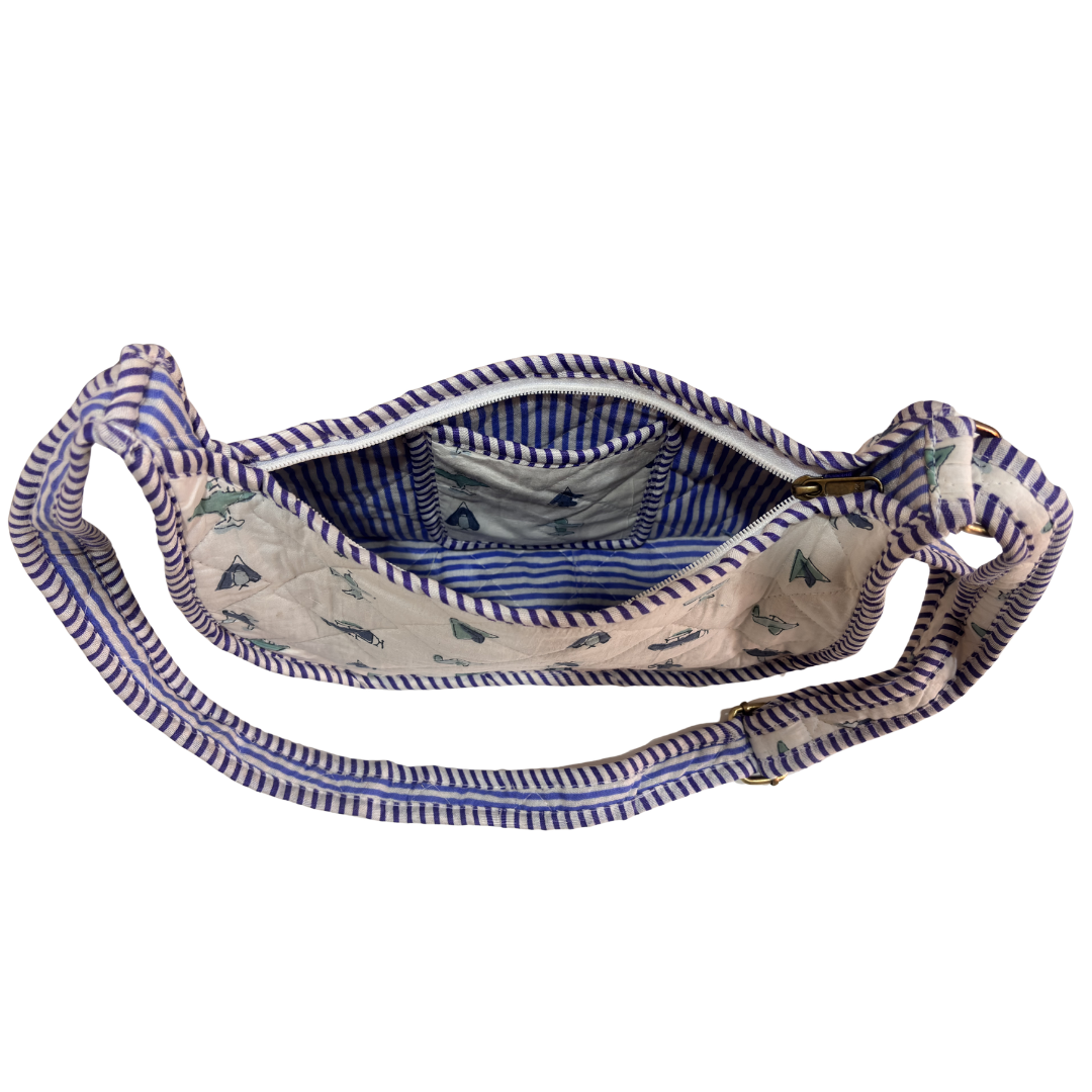 Quilted Cotton Moon Sling Bag for Women | Handcrafted Moon Crossbody Bag for Daily & Casual Wear | The House of RajPadmini