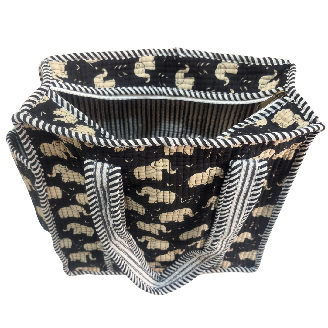 RajPadmini Handcrafted Quilted Cotton Ghar Se Mandir Edition - Tiffin & Pooja Carrier Collection