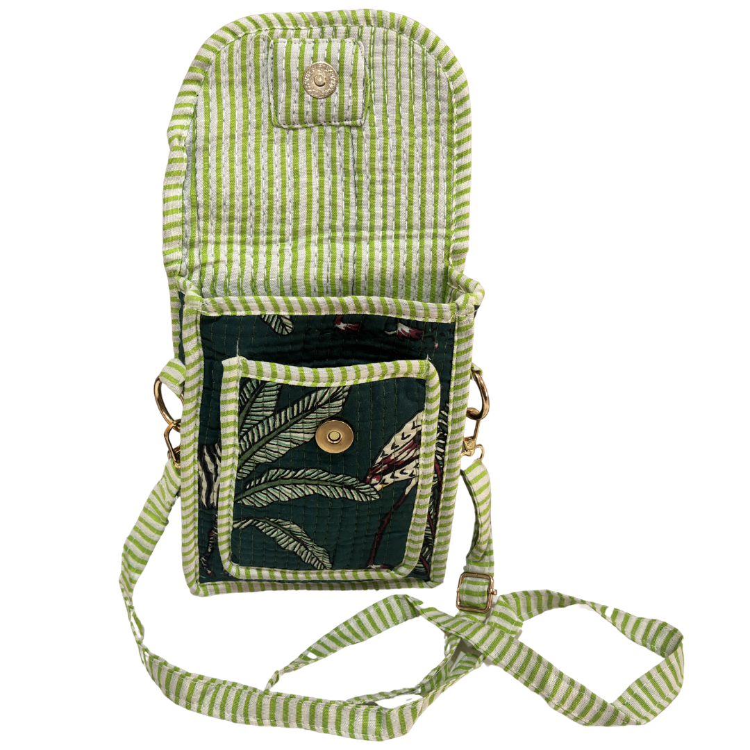 Quilted Cotton Mobile Sling Bag | The House of RajPadmini