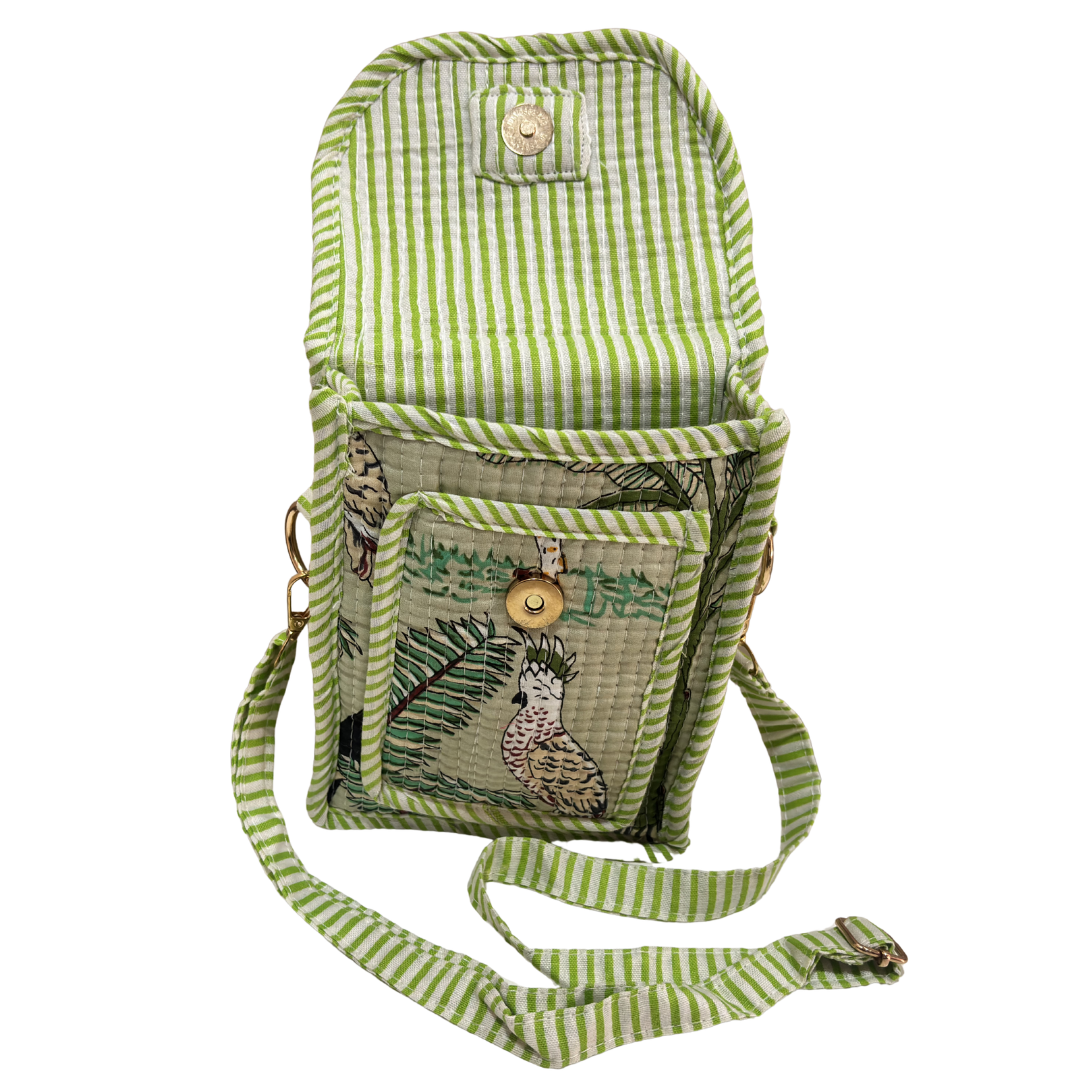 Quilted Cotton Mobile Sling Bag | The House of RajPadmini