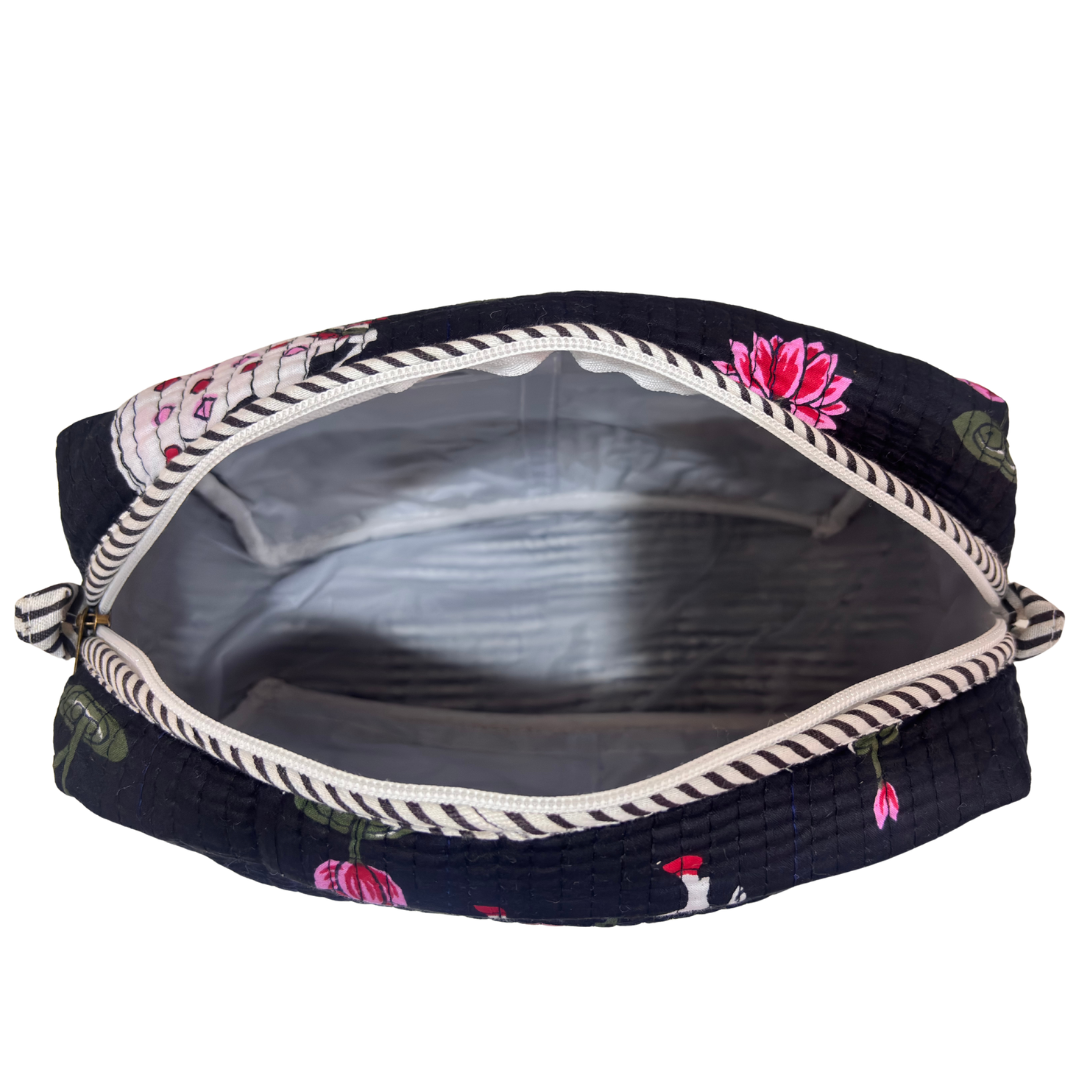 RajPadmini handcrafted makeup pouch — lifestyle view, ideal for travel and everyday use