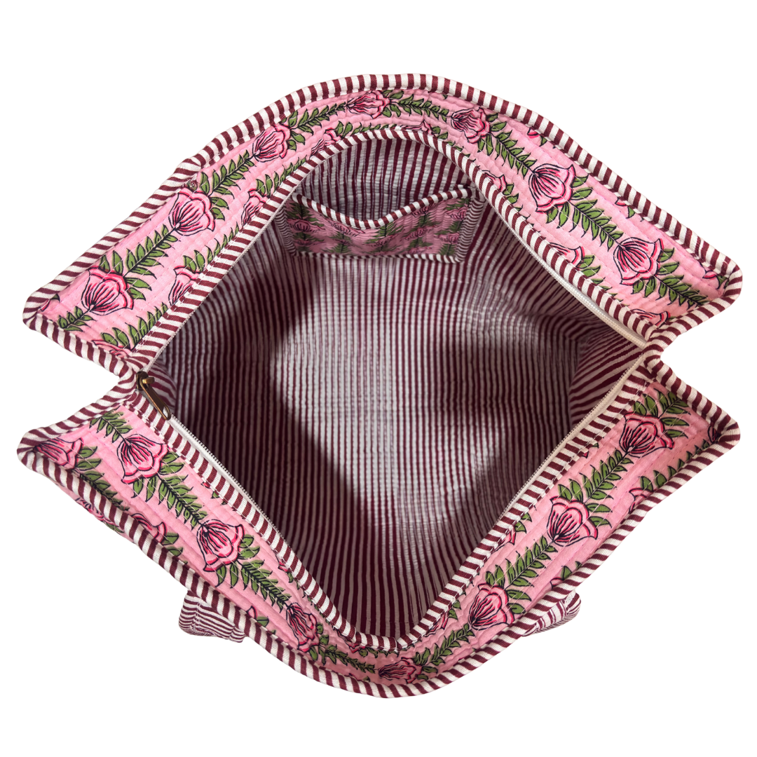 Quilted Cotton Shopping Tote Bag – Block Print, Handcrafted | The House of RajPadmini