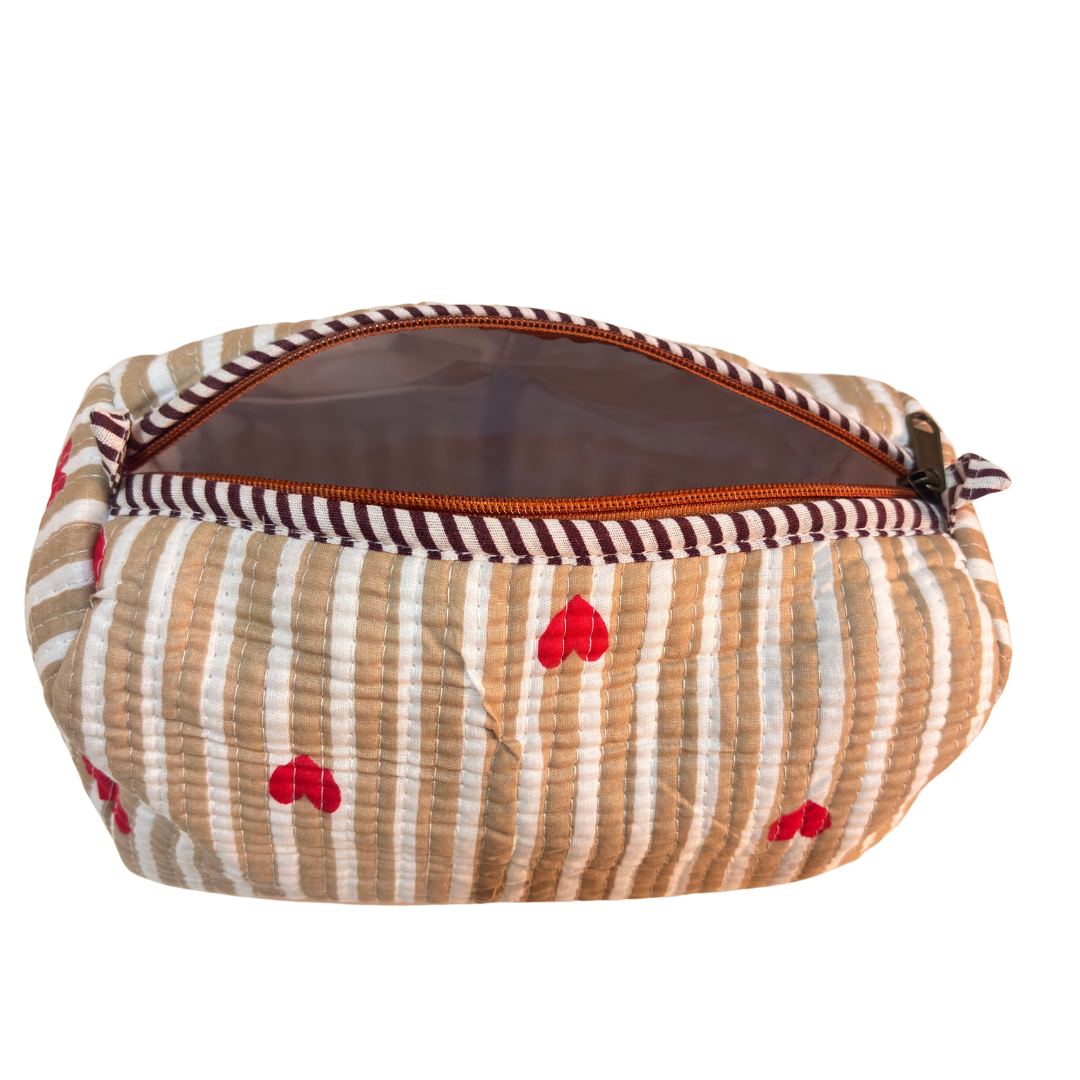 The Alfred Edition Travel Accessory:- Premium Handcrafted Waterproof Quilted Cotton Beauty/Travel Organizer Bag for Men & Women