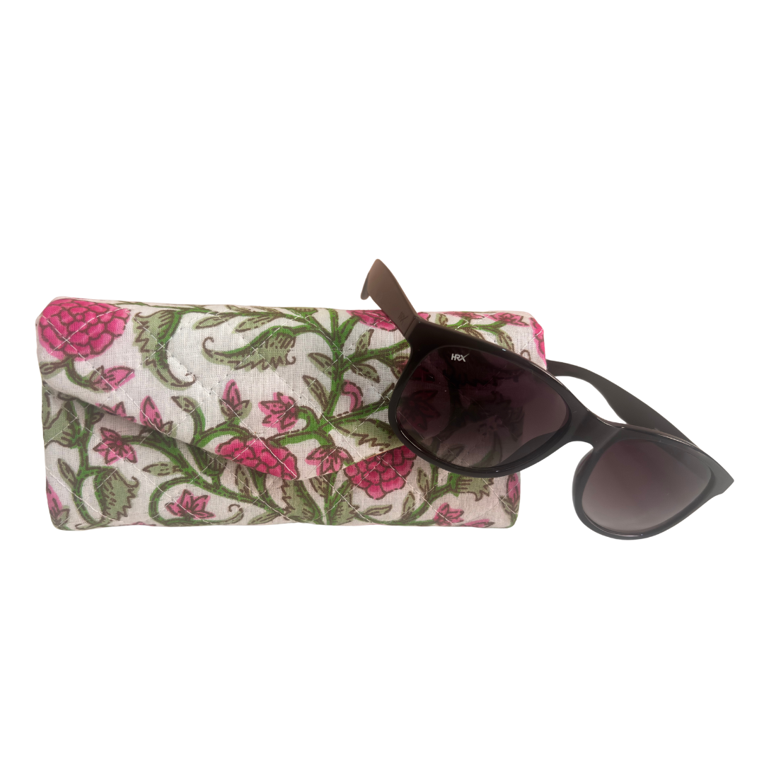 The House of RajPadmini Foldable Cotton Sunglass Case with Magnetic Closure