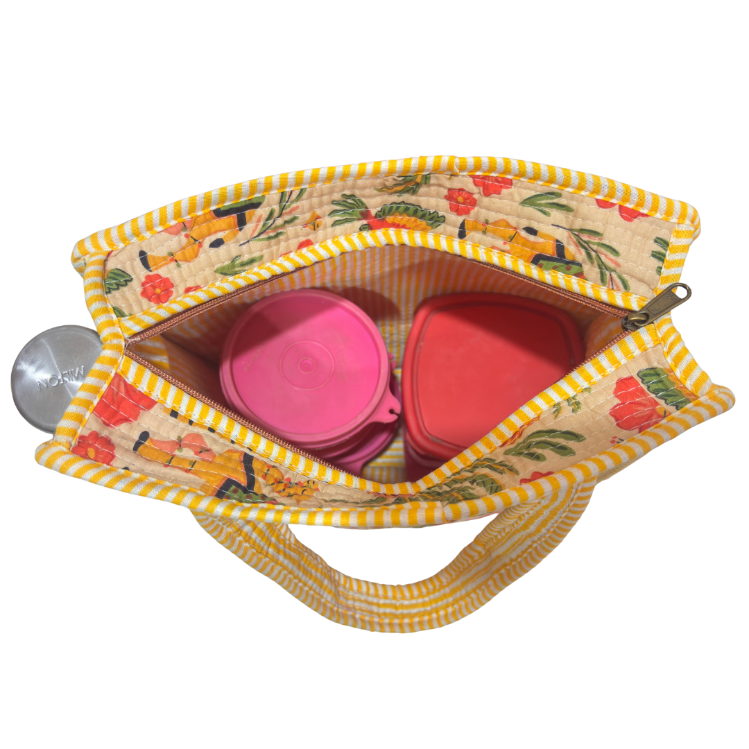 Handcrafted Quilted Cotton Mini Bag