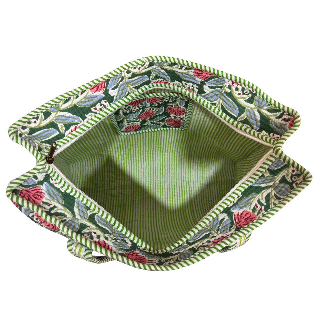 Quilted Cotton Shopping Tote Bag – Block Print, Handcrafted | The House of RajPadmini