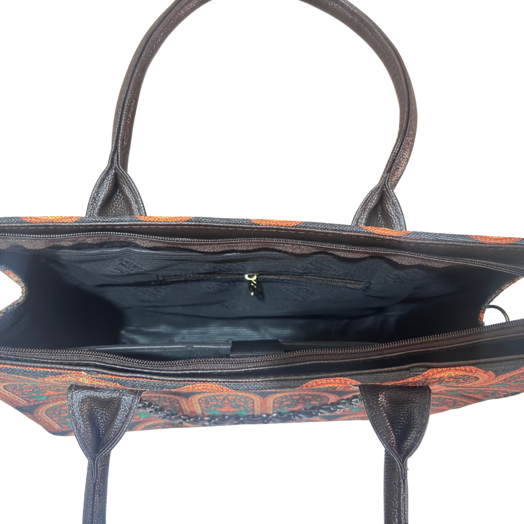 The House of RajPadmini Printed Tote Bag Set with Complementary Pouch