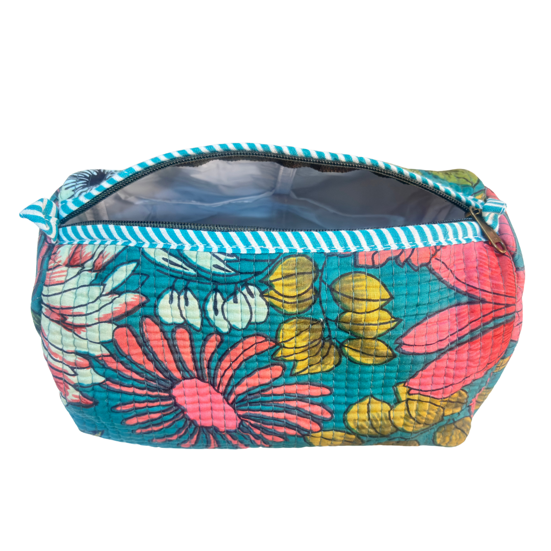 The Alfred Edition Travel Accessory:- Premium Handcrafted Waterproof Quilted Cotton Beauty/Travel Organizer Bag for Men & Women