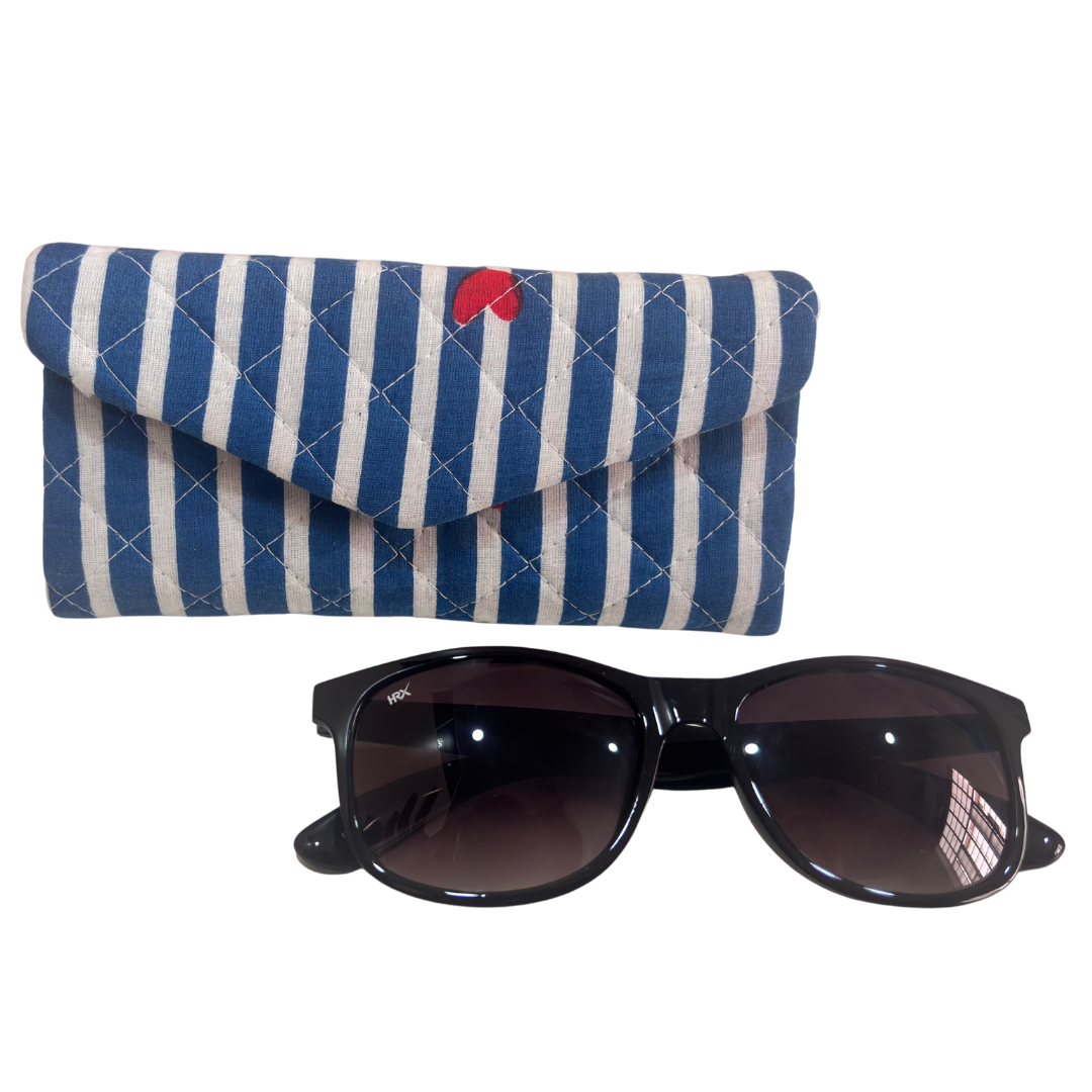 The House of RajPadmini Foldable Cotton Sunglass Case with Magnetic Closure