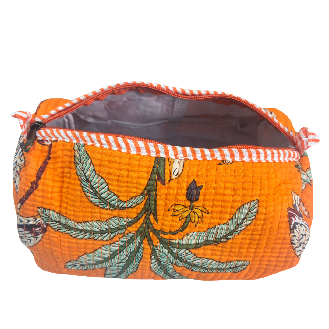 The Alfred Edition Travel Accessory:- Premium Handcrafted Waterproof Quilted Cotton Beauty/Travel Organizer Bag for Men & Women