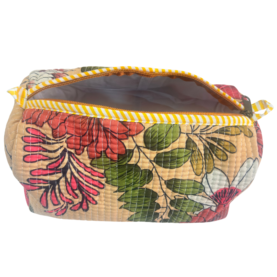 The Alfred Edition Travel Accessory:- Premium Handcrafted Waterproof Quilted Cotton Beauty/Travel Organizer Bag for Men & Women