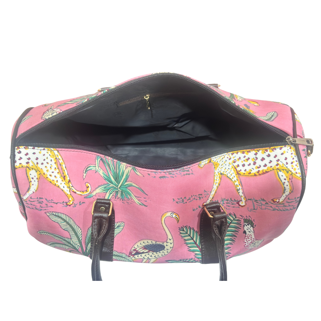 The House of RajPadmini Animal Print Cotton Duffle Bag